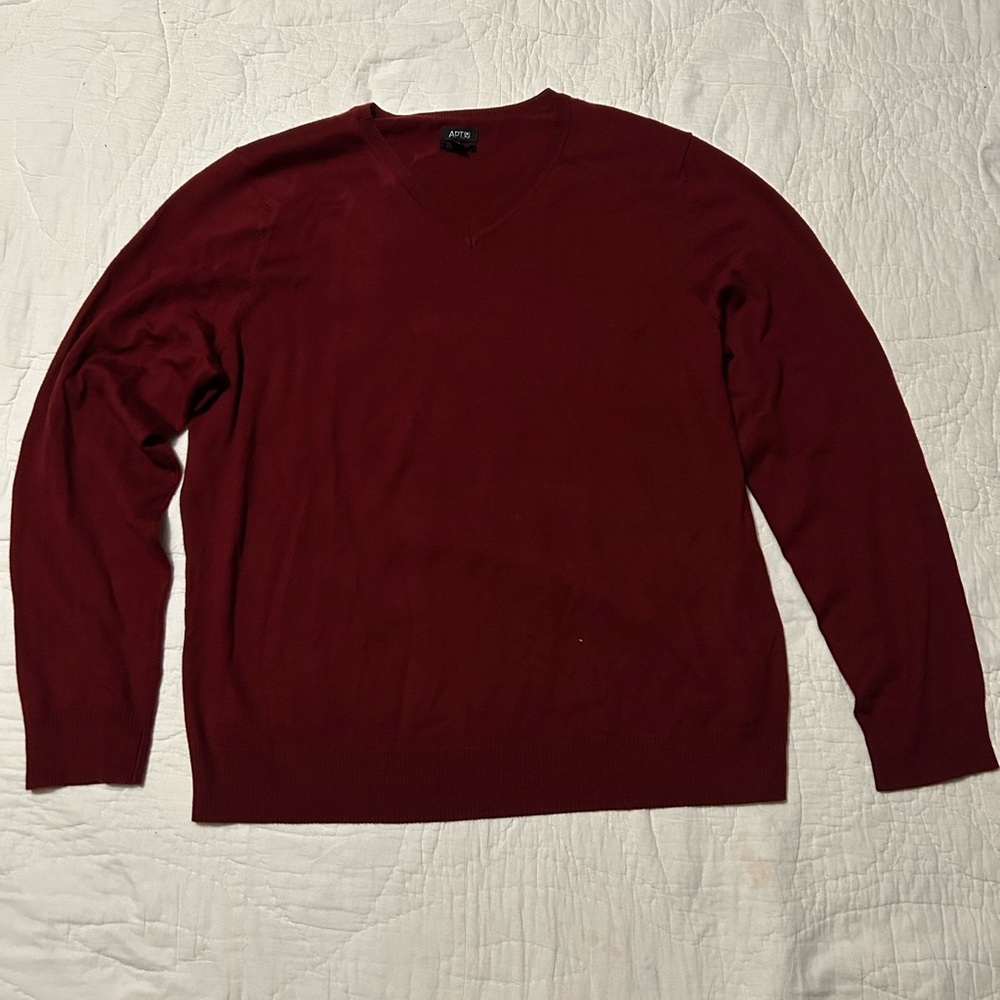 Apt. 9 Men's V-Neck Sweater - Rich Burgundy